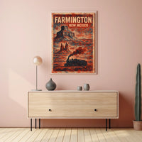 Farmington New Mexico Vintage Travel Retro Collector Poster
