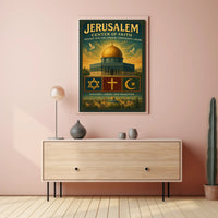 Jerusalem Peaceful Harmony Vintage Cultural or Heritage Poster