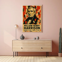 William Henry Harrison 9th President of the United States Layered paper Collage Poster