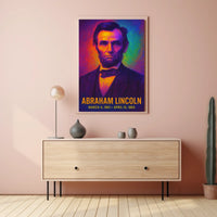 Abraham Lincoln 16th President of the United States Neon Gradient Overlay Poster