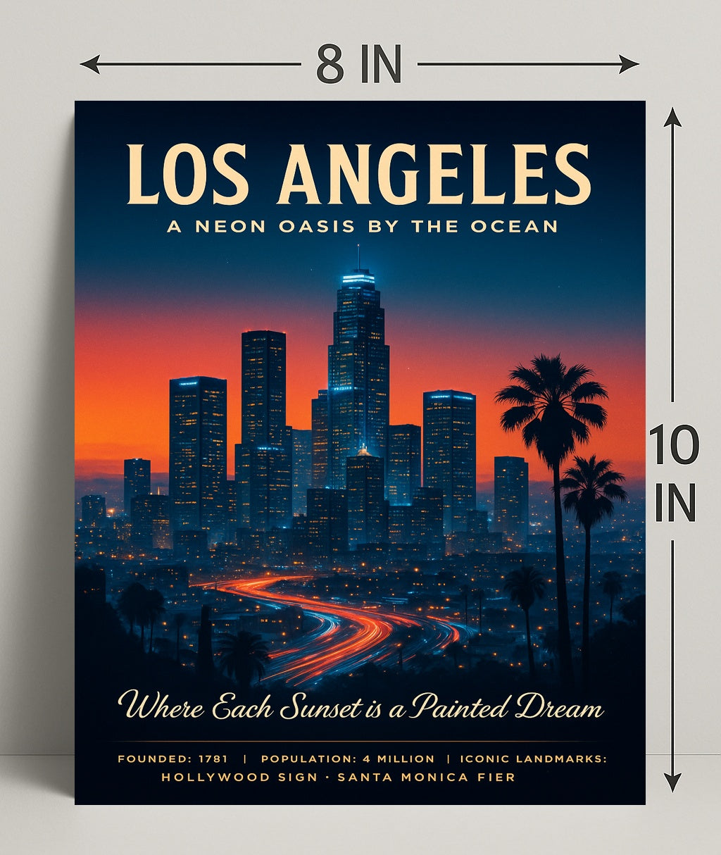 Los Angeles A Neon Oasis Poster PosterGoat