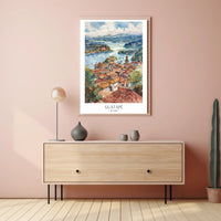 Guatapé Colombia Watercolor Scenic Travel Poster PosterGoat
