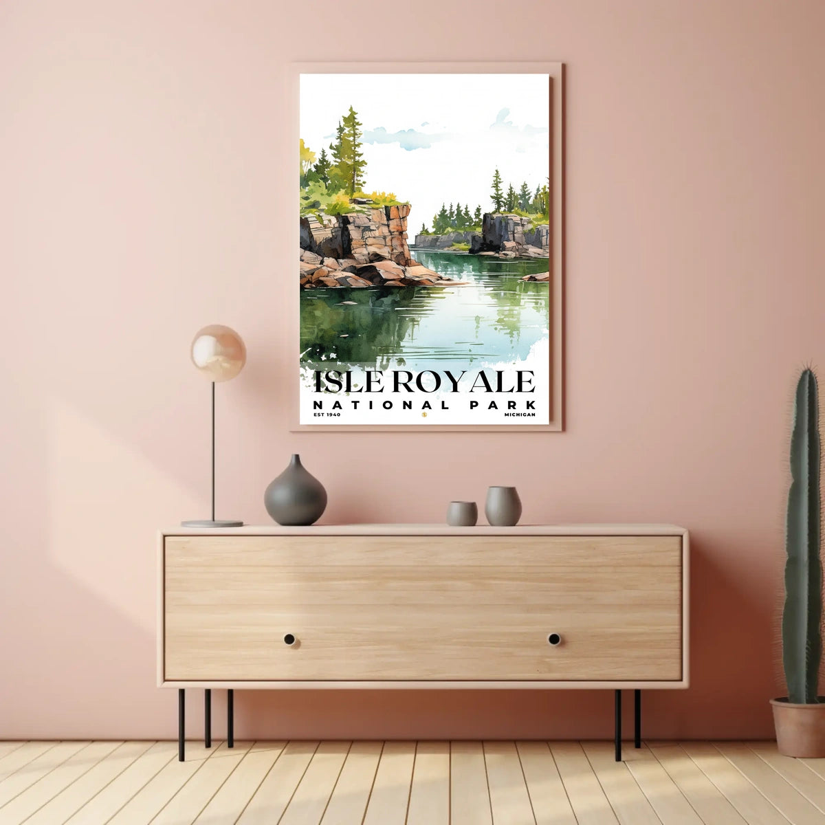 Isle Royale Watercolor Wall Art Poster