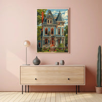 Victorian House Vintage Art Poster with Modern Twist PosterGoat