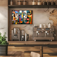 Cubist Faces Abstract Modern Art Poster Print