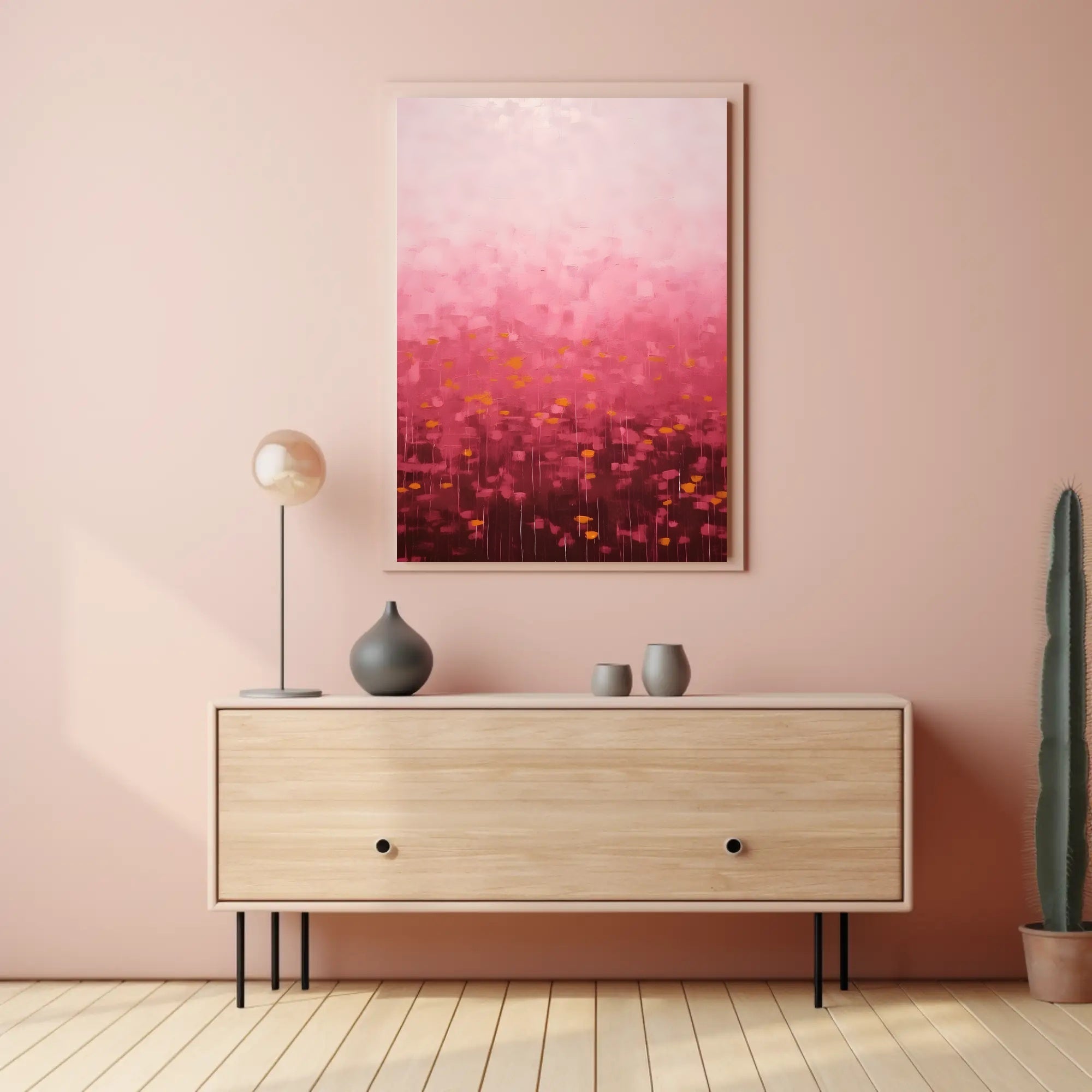 Abstract Pink Landscape Poster Modern Wall Art