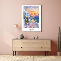 Mykonos Sunset Mediterranean Charm Travel Poster PosterGoat