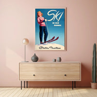 Ski in Old Quebec Vintage Travel Poster PosterGoat