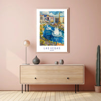 Las Vegas Cityscape Watercolor Illustration Travel Poster PosterGoat