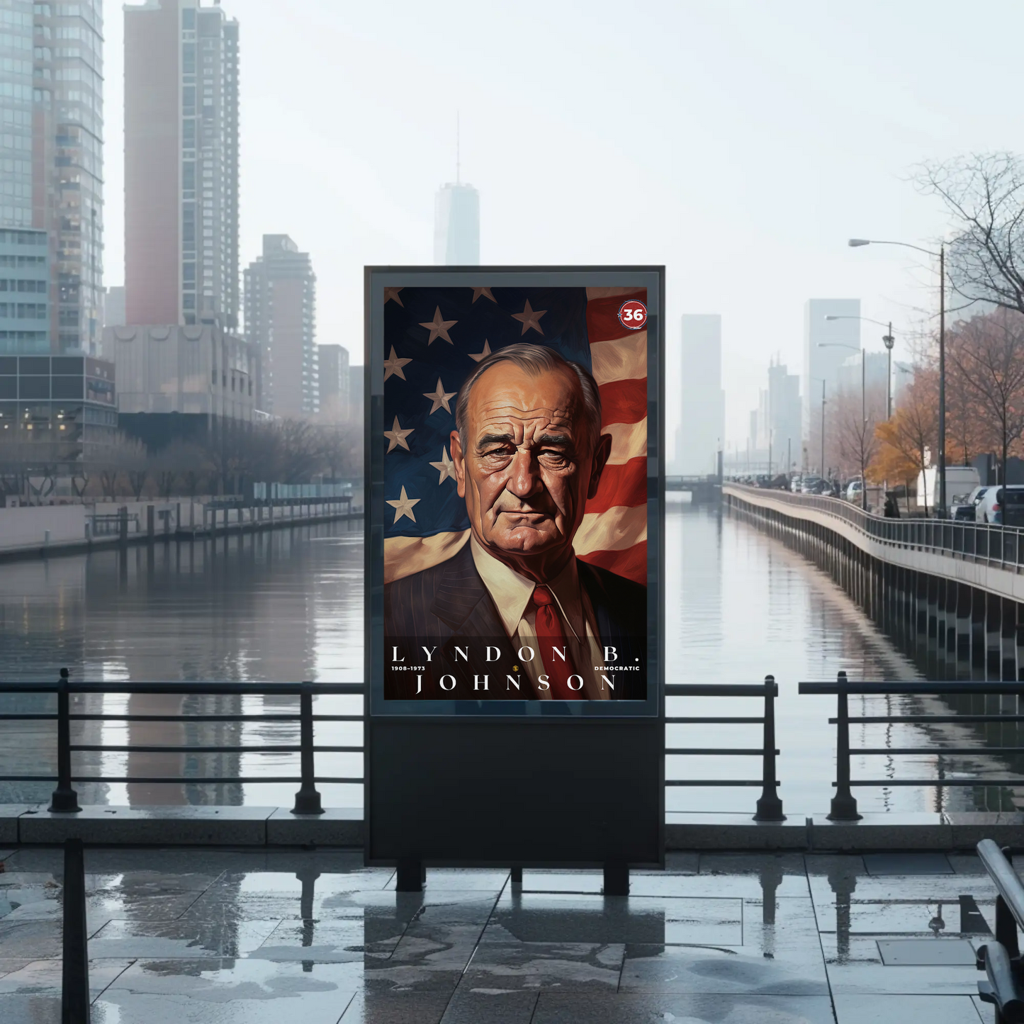 Lyndon Johnson 36th President Of The United States Portrait