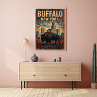 Buffalo Skyline Wanderlust Wall Art Poster