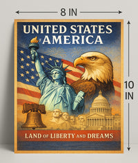 Land of Liberty and Dreams Poster PosterGoat