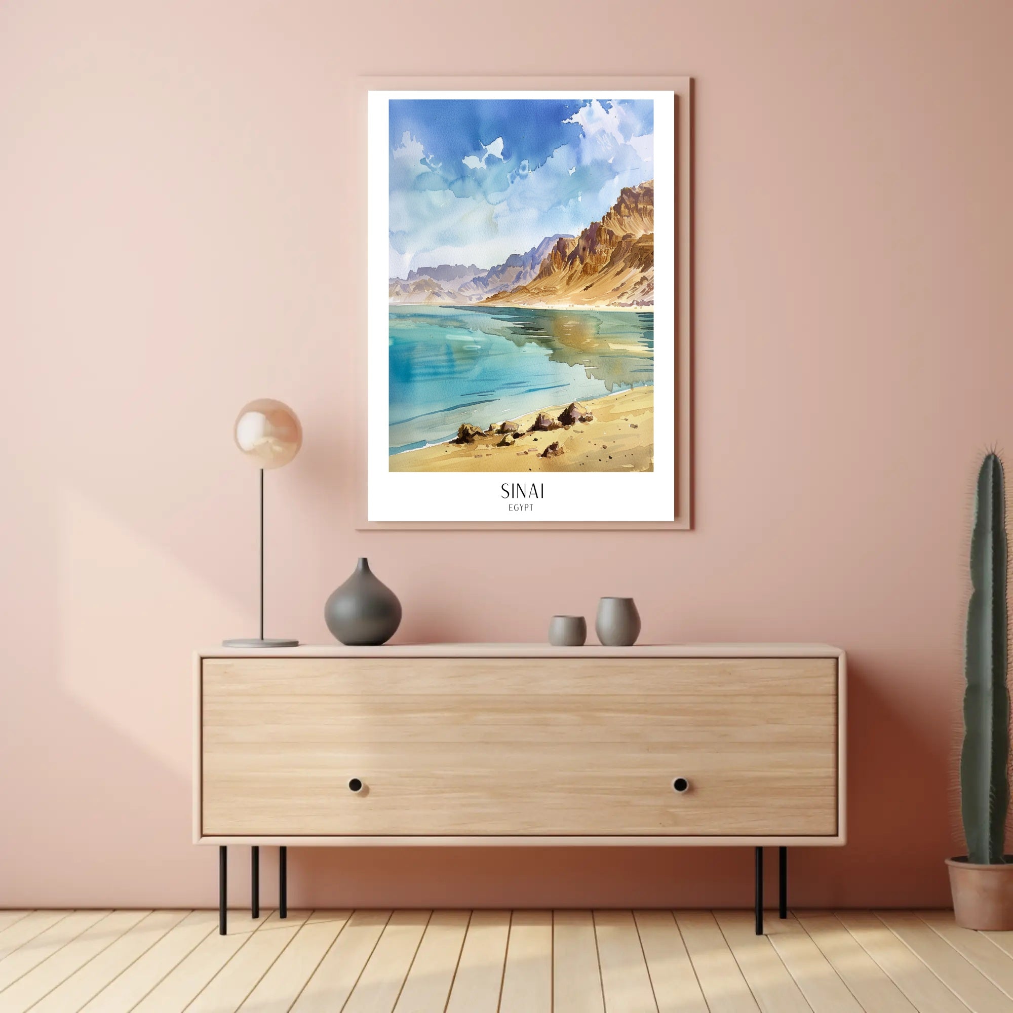 Sinai Serene Landscape Watercolor Travel Poster PosterGoat