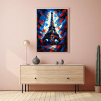 Eiffel Tower in Abstract Colors Poster PosterGoat