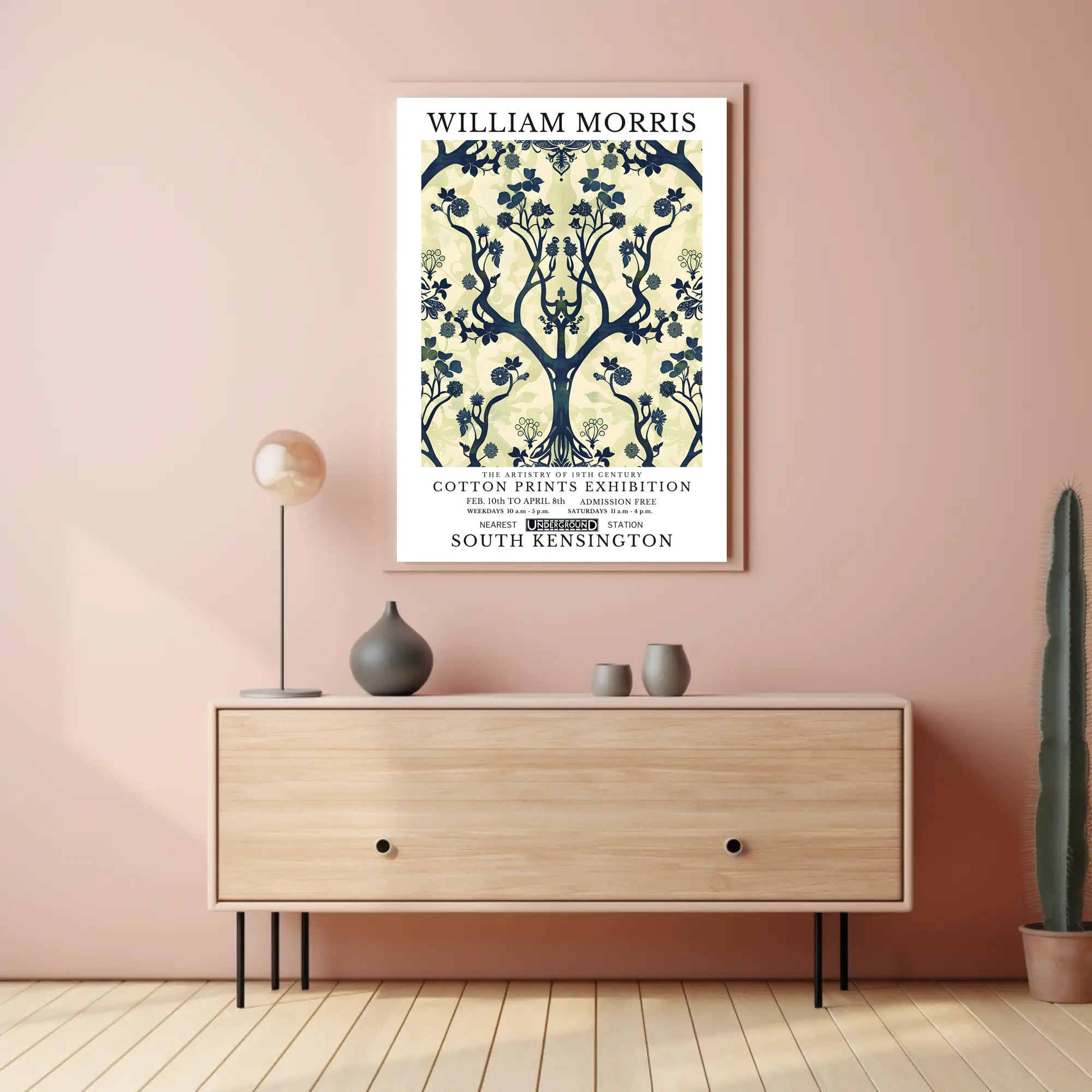 William Morris Cotton Prints Exhibition Poster
