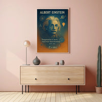 Einstein Inspirational Quote Vintage Art Motivational or Quote Poster