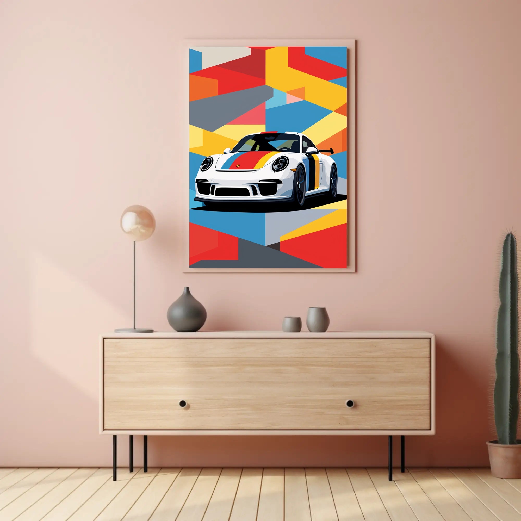 Vibrant Sports Car Design Poster PosterGoat