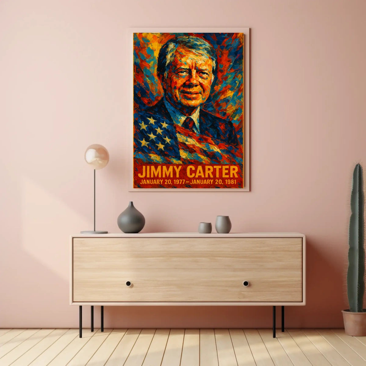 Jimmy Carter 39th President of the United States Glitch Hop Art Poster