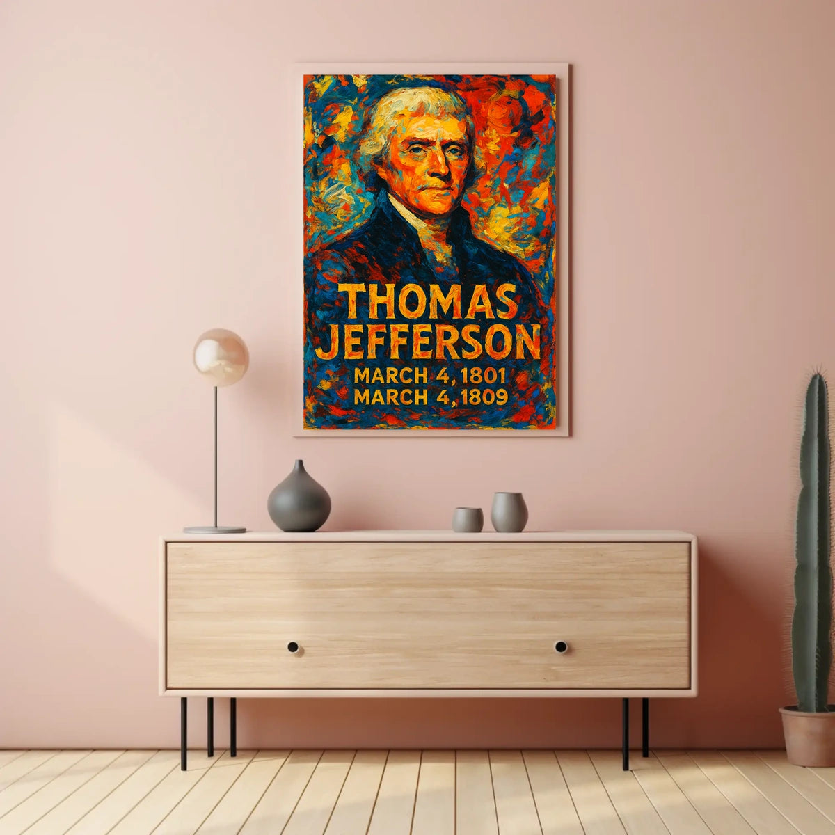 Thomas Jefferson 3rd President of the United States Glitch Hop Art Poster