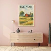 Illinois Countryside Dreamer Rustic Poster