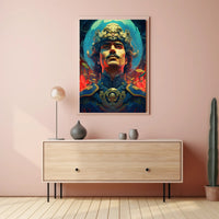 Regal Fantasy Warrior Art Poster Abstract, Artistic, or Pop Culture Poster