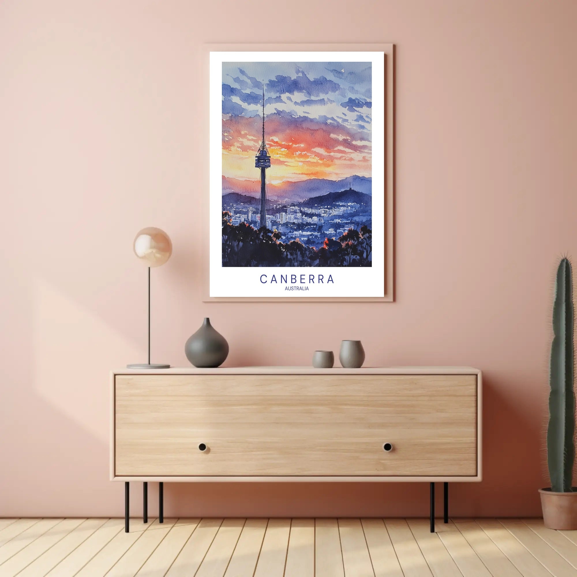 Canberra Sunset Skyline Poster PosterGoat