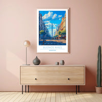 Buenos Aires Obelisk Vibrant Urban Cityscape Travel Poster