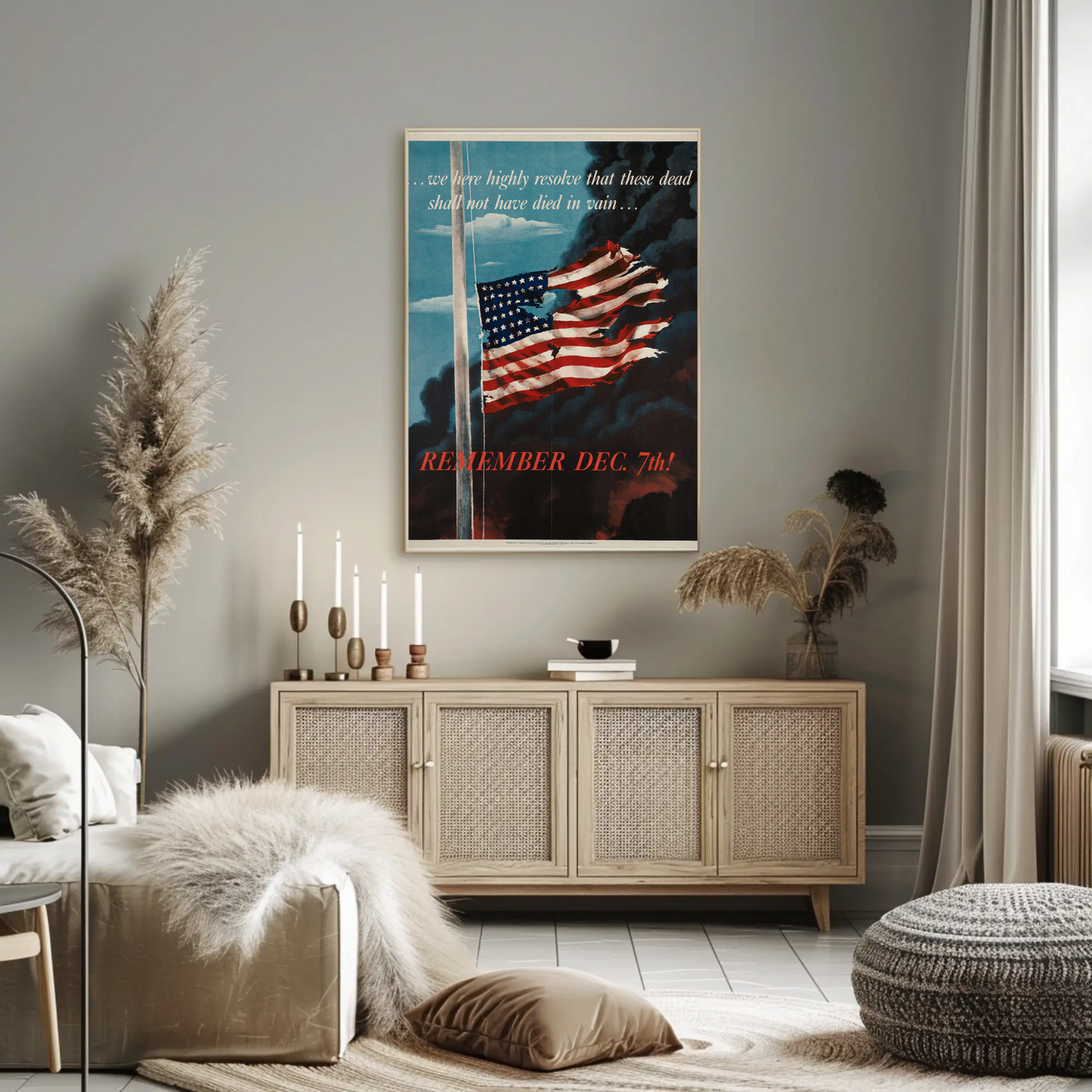 Remember December 7th Patriotic Flag Travel Poster