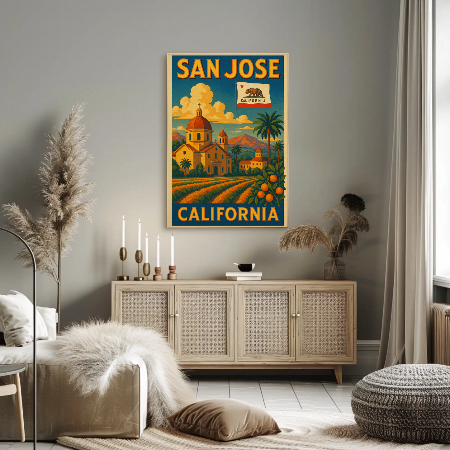 San Jose California Mission Travel Poster