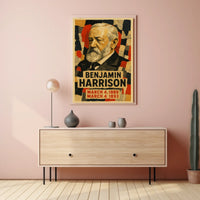 Benjamin Harrison 23rd President of the United States Layered paper Collage Poster
