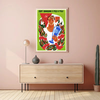 Soviet Sports Propaganda Poster with Patriotic Vintage Style