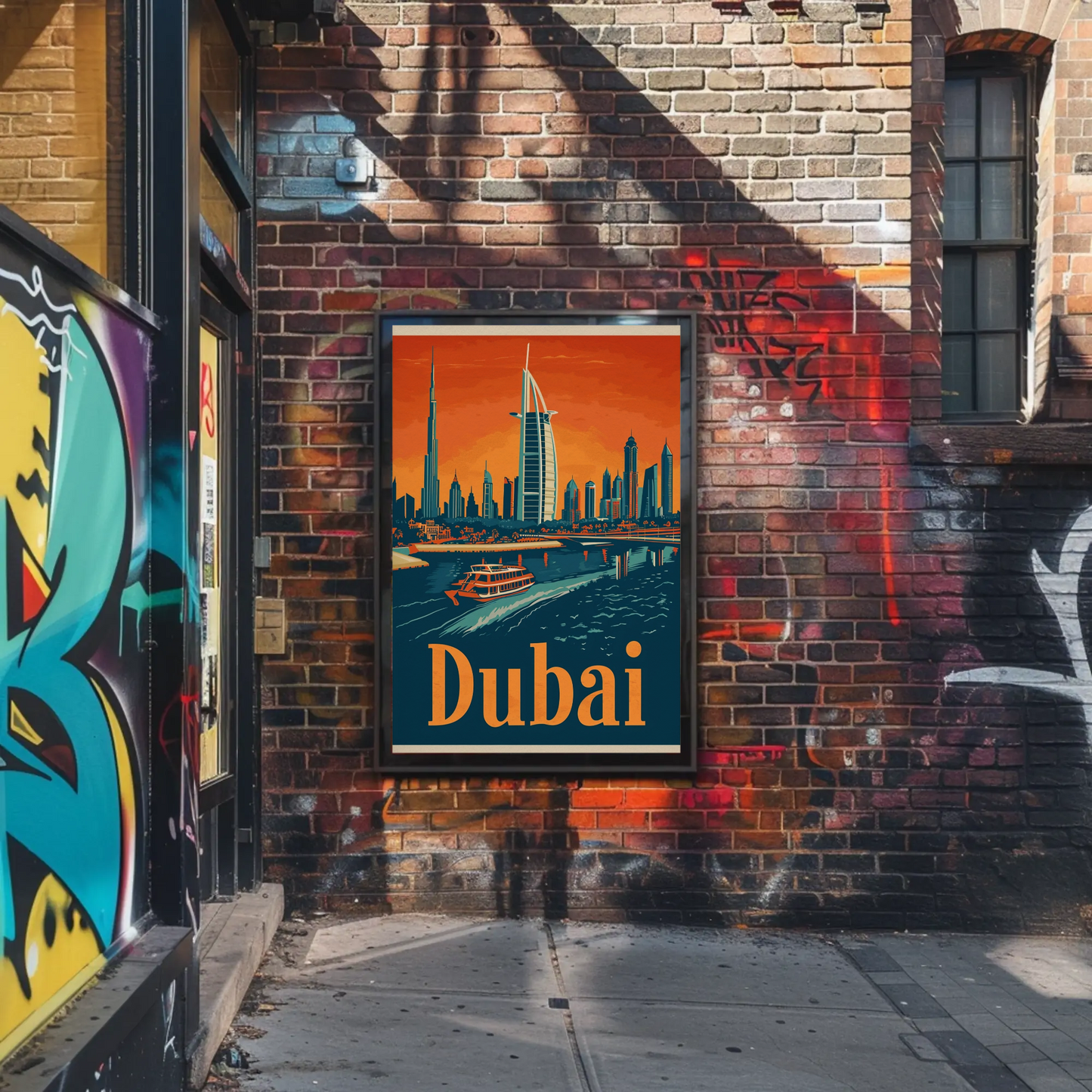 Dubai Cityscape Vintage Poster