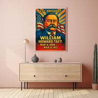 William Howard Taft 27th President of the United States Colorful Comic Book Style Poster