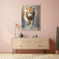 Majestic White Tiger Artistic Animal Poster