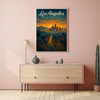 Los Angeles Dreamy Sunset Urban or Cityscape Poster