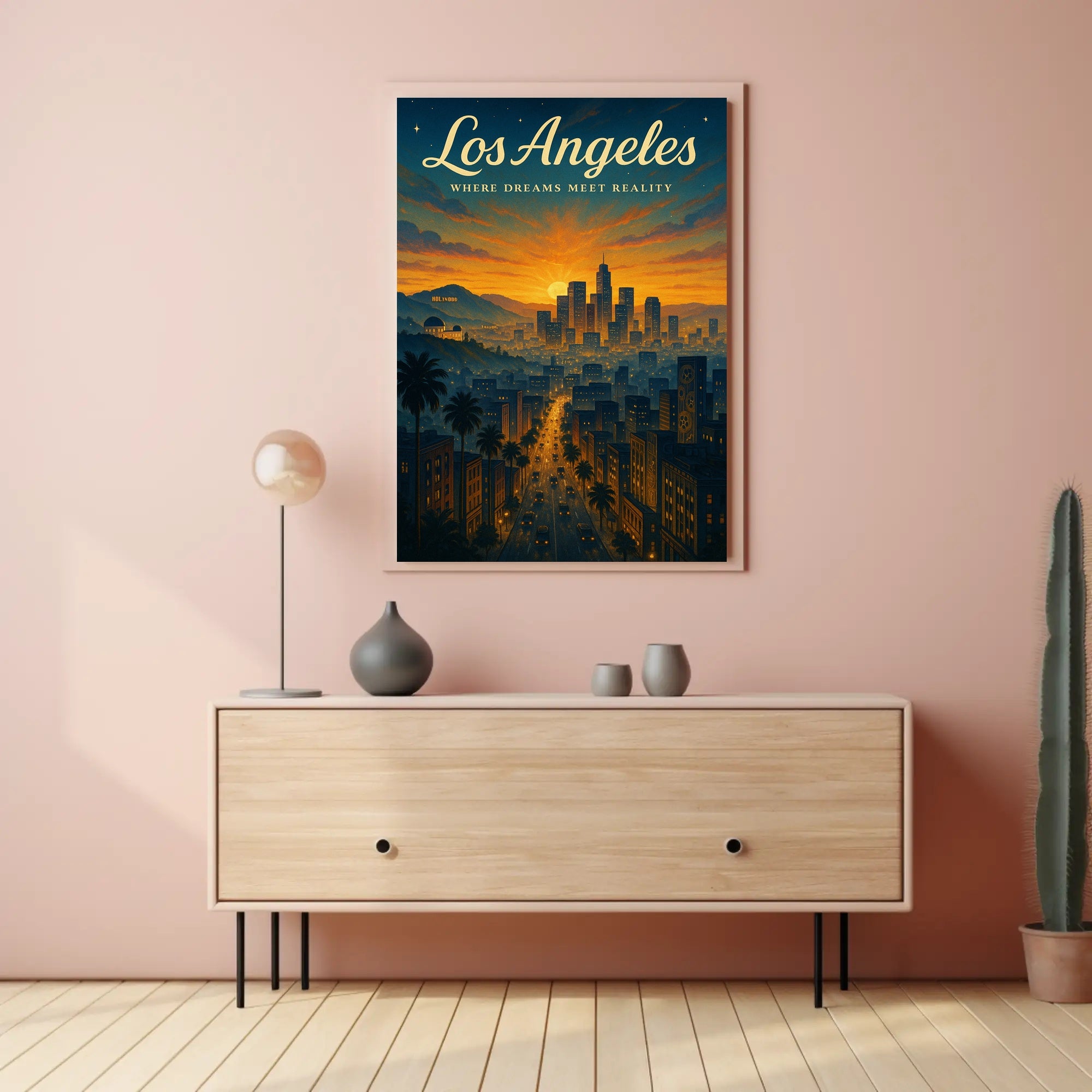 Los Angeles Dreamy Sunset Urban or Cityscape Poster