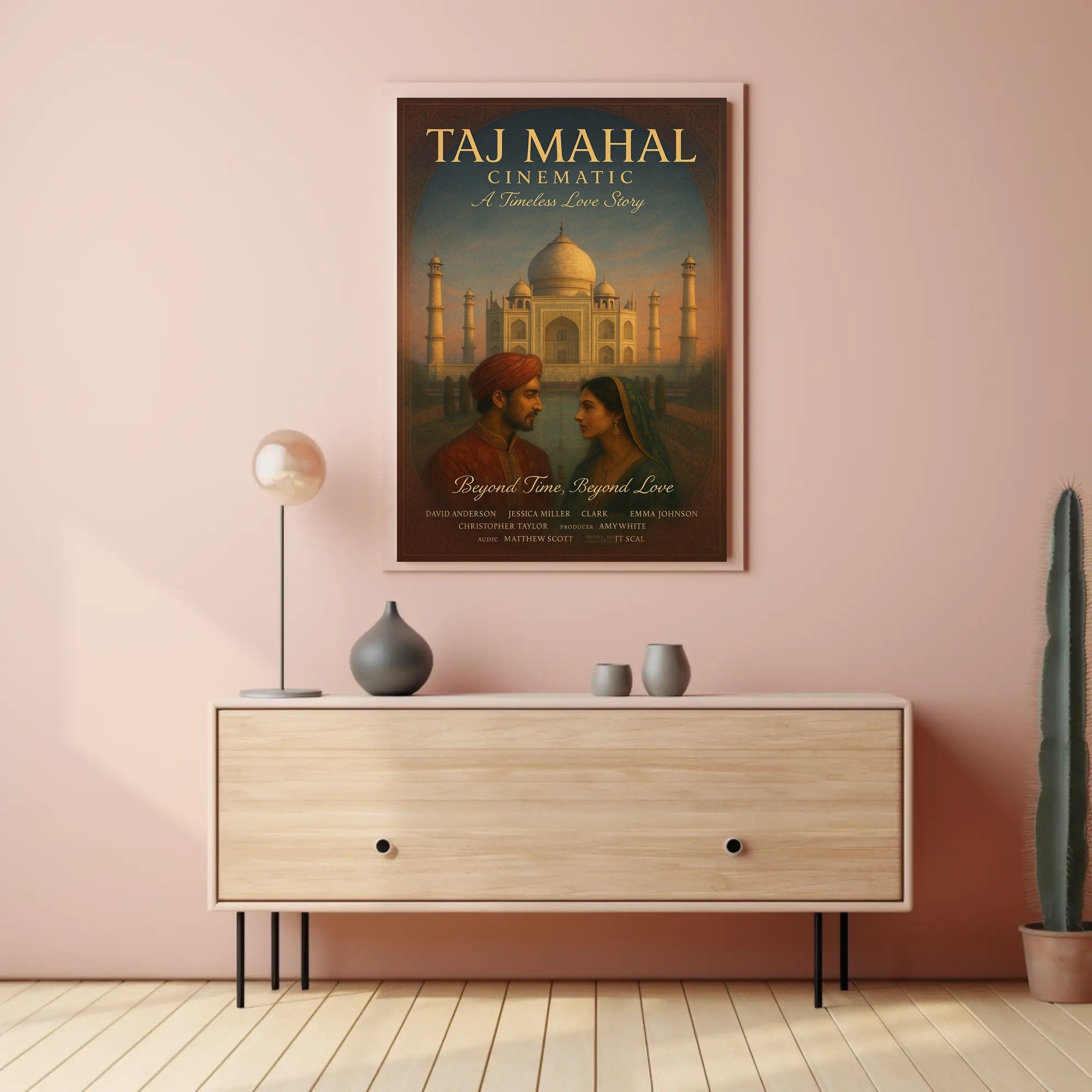 Taj Mahal Cinematic A Timeless Love Story Poster PosterGoat