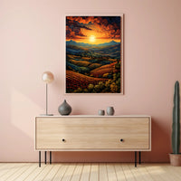 Sunset Over Rolling Hills Poster