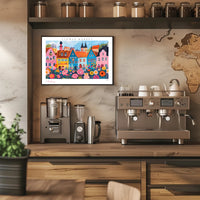 Colorful Flower Market Scene Poster PosterGoat