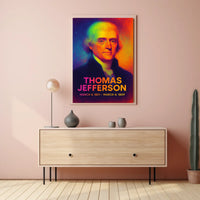 Thomas Jefferson 3rd President of the United States Neon Gradient Overlay Poster