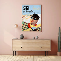 Vintage Canadian Skiing Travel Advertisement Poster PosterGoat