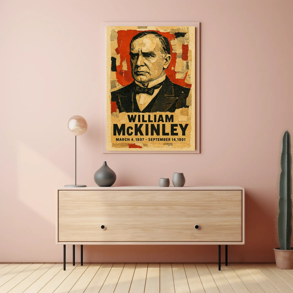 William McKinley 25th President of the United States Layered paper Collage Poster