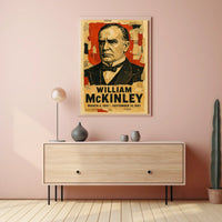 William McKinley 25th President of the United States Layered paper Collage Poster