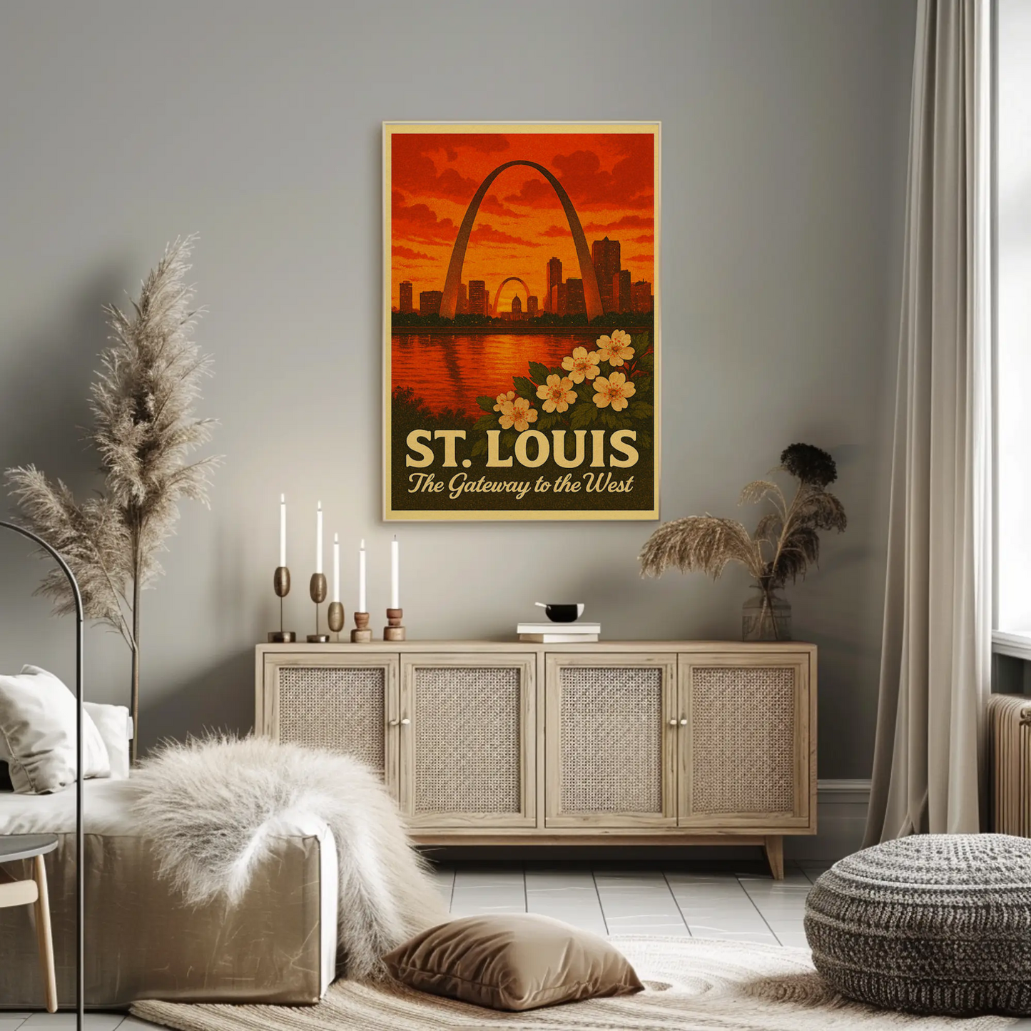 St Louis Missouri Gateway Arch Sunset Skyline Poster
