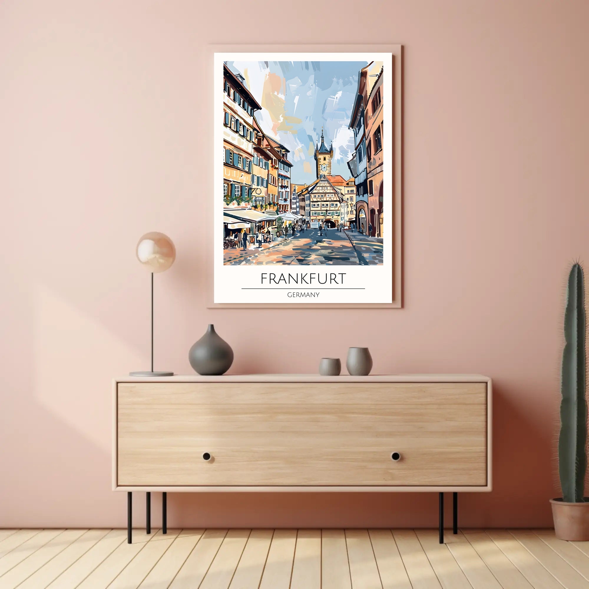 Scenic Frankfurt Street Poster PosterGoat