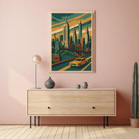 New York City Vibes Poster Vibrant Urban Energy Living Room