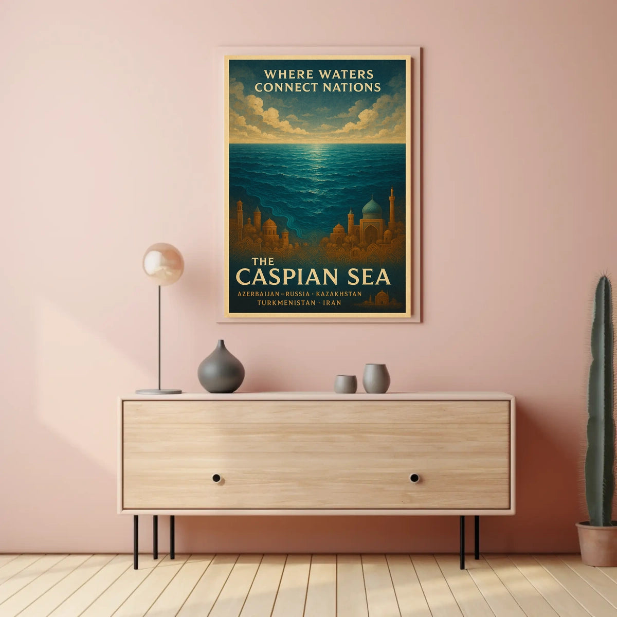 Caspian Sea Vintage Art Cultural or Heritage Poster