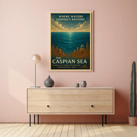Caspian Sea Vintage Art Cultural or Heritage Poster