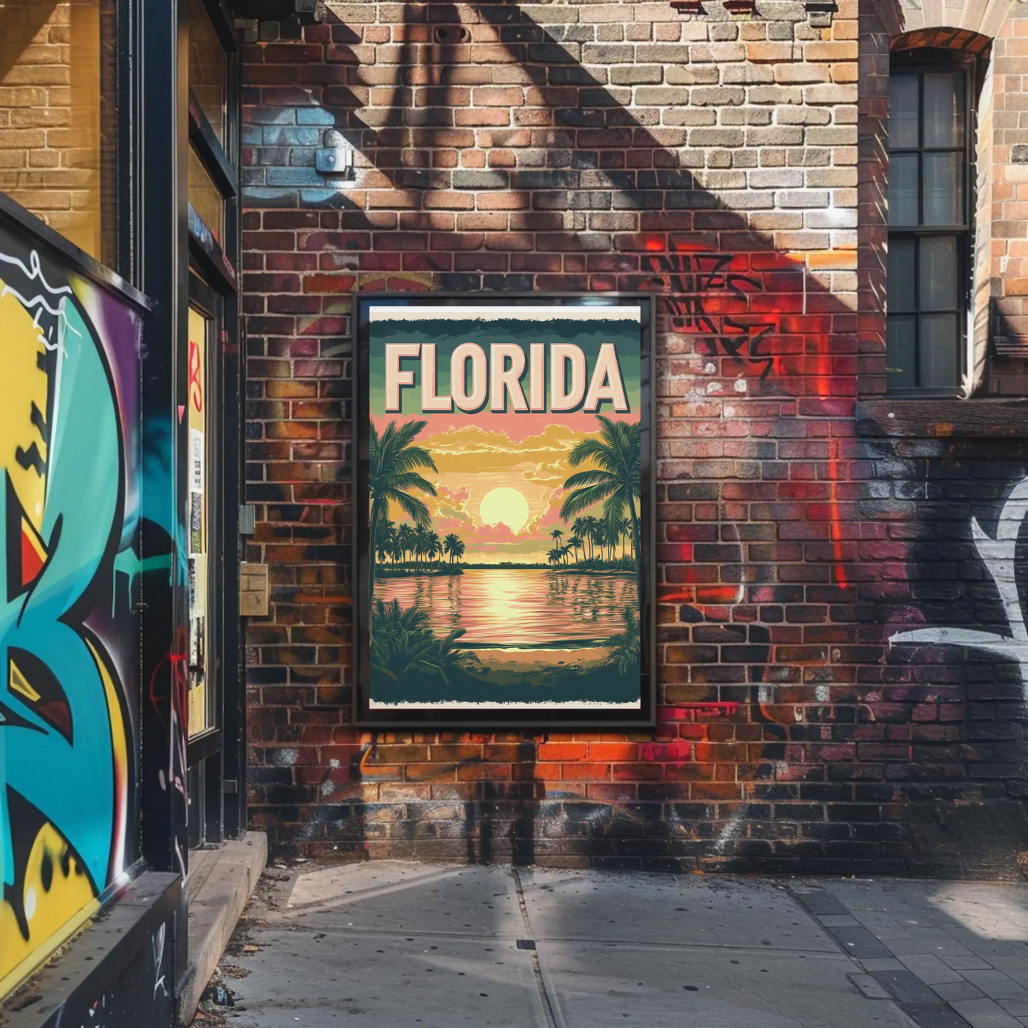 Florida Vintage Poster - Tropical Sunset