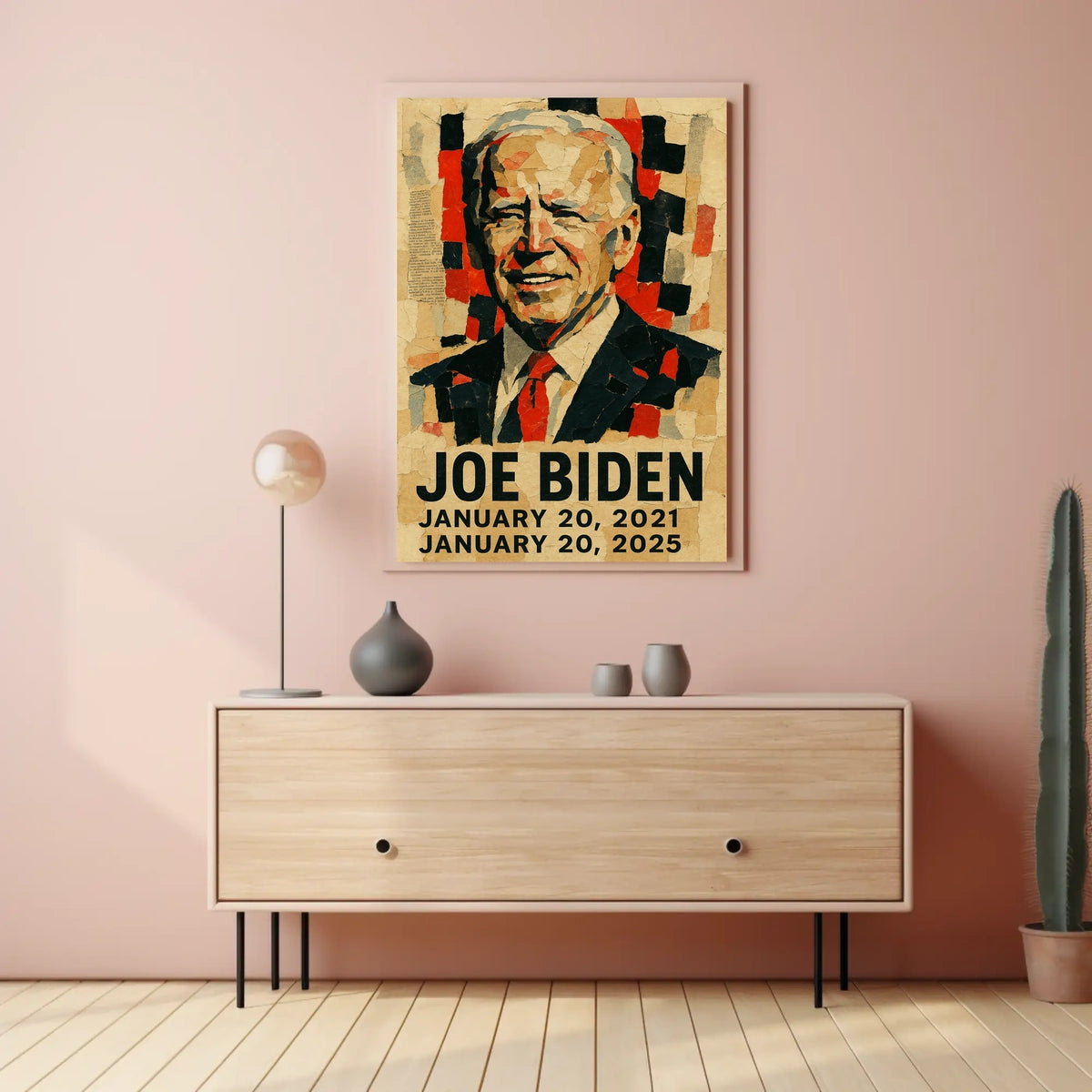 Joe Biden 46th President of the United States Layered paper Collage Poster
